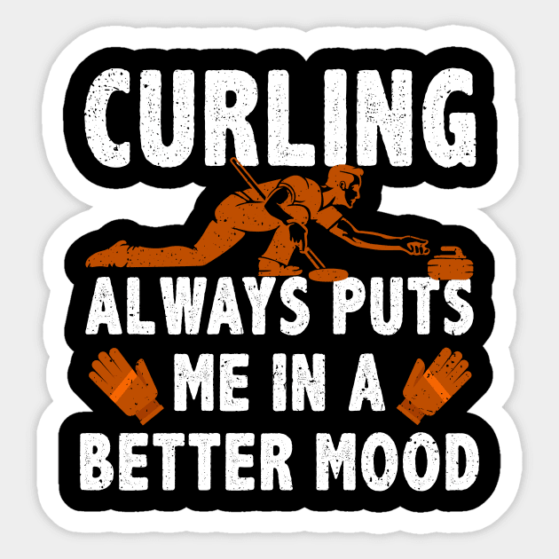 Curling Always Puts Me In A Better Mood Sticker by Hensen V parkes